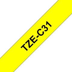 Brother Tape Black on Flu Yellow 12mm